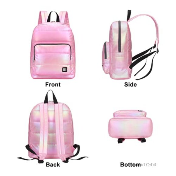 Small Quilted Nylon Backpack Purse, Water Resistant Daypack, Lightweight main image 5
